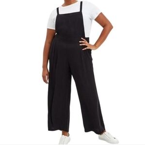 Torrid Wide Leg Stretch Crepe Jumper In Black